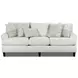 Hobnob Cotton Off White Performance Fabric 98" Sofa with Round Arm