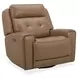 Worthington York Sand Leather Glider Power Recliner with USB Charging