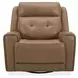 Worthington York Sand Leather Glider Power Recliner with USB Charging