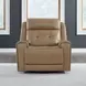 Worthington York Sand Leather Glider Power Recliner with USB Charging
