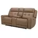 Worthington York Sand Leather 79" Zero Gravity Power Reclining Loveseat with Console and USB Charging