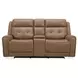 Worthington York Sand Leather 79" Zero Gravity Power Reclining Loveseat with Console and USB Charging