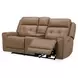 Worthington York Sand Leather 79" Zero Gravity Power Reclining Loveseat with Console and USB Charging