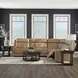 Worthington York Sand Leather 6 Piece Modular Power Reclining Sectional with USB Charging