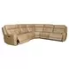 Worthington York Sand Leather 6 Piece Modular Power Reclining Sectional with USB Charging