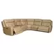 Worthington York Sand Leather 6 Piece Modular Power Reclining Sectional with USB Charging