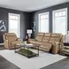 Worthington York Sand Leather Glider Power Recliner with USB Charging
