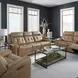 Worthington York Sand Leather Glider Power Recliner with USB Charging