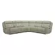 Carrington Baja Stone Leather 6 Piece Modular Zero Gravity Triple Power Reclining Sectional with Console and USB Charging