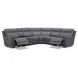 Cooper Blue Gray Leather 6 Piece Modular Power Reclining Sectional with USB Charging