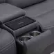 Cooper Blue Gray Leather 6 Piece Modular Power Reclining Sectional with USB Charging