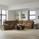 Cooper Camel Leather 6 Piece Modular Zero Gravity Triple Power Reclining Sectional with Console and USB Charging