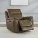 Collins York Chestnut Leather Triple Power Swivel Glider Recliner with USB Charging
