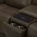 Collins York Chestnut Leather 80" Zero Gravity Triple Power Reclining Loveseat with Console and USB Charging