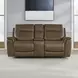 Collins York Chestnut Leather 80" Zero Gravity Triple Power Reclining Loveseat with Console and USB Charging