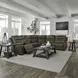Collins York Chestnut Leather Modular Zero Gravity Triple Power Reclining Sectional with Console and USB Charging
