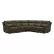 Collins York Chestnut Leather Modular Zero Gravity Triple Power Reclining Sectional with Console and USB Charging