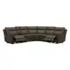 Collins York Chestnut Leather Modular Zero Gravity Triple Power Reclining Sectional with Console and USB Charging
