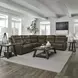 Collins York Chestnut Leather Modular Zero Gravity Triple Power Reclining Sectional with Console and USB Charging
