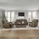 Collins York Chestnut Leather Zero Gravity Triple Power Reclining Living Room Set