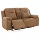 Callihan York Butternut Leather 81" Power Reclining Loveseat with Console and USB Charging