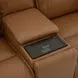 Callihan York Butternut Leather 81" Power Reclining Loveseat with Console and USB Charging
