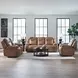 Callihan York Butternut Leather 81" Power Reclining Loveseat with Console and USB Charging
