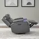 Langford Aline Blue Gray Leather Glider Power Recliner with USB Charging and LED