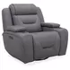 Langford Aline Blue Gray Leather 91" Zero Gravity Power Reclining Living Room Set with USB Charging and LED