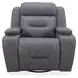 Langford Aline Blue Gray Leather 91" Zero Gravity Power Reclining Living Room Set with USB Charging and LED