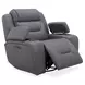 Langford Aline Blue Gray Leather 91" Zero Gravity Power Reclining Living Room Set with USB Charging and LED
