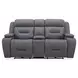 Langford Aline Blue Gray Leather 91" Zero Gravity Power Reclining Living Room Set with USB Charging and LED