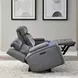 Langford Aline Blue Gray Leather 91" Zero Gravity Power Reclining Sofa with USB Charging and LED