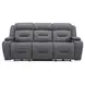 Langford Aline Blue Gray Leather 91" Zero Gravity Power Reclining Living Room Set with USB Charging and LED