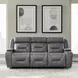Langford Aline Blue Gray Leather 91" Zero Gravity Power Reclining Living Room Set with USB Charging and LED