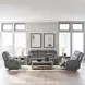 Langford Aline Blue Gray Leather 91" Zero Gravity Power Reclining Living Room Set with USB Charging and LED