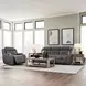 Langford Aline Blue Gray Leather 91" Zero Gravity Power Reclining Sofa with USB Charging and LED