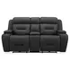 Langford Aline Coal Leather 80" Zero Gravity Loveseat with Console and USB Charging