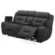 Langford Aline Coal Leather 80" Zero Gravity Loveseat with Console and USB Charging