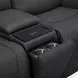 Langford Aline Coal Leather 80" Zero Gravity Loveseat with Console and USB Charging