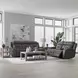 Langford Aline Coal Leather 80" Zero Gravity Loveseat with Console and USB Charging