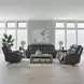 Langford Aline Coal Leather 80" Zero Gravity Loveseat with Console and USB Charging