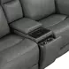Camden Aline Light Gray Leather 78" Triple Power Zero Wall Reclining Loveseat with Console and USB Charging
