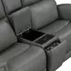 Camden Aline Light Gray Leather 78" Triple Power Zero Wall Reclining Loveseat with Console and USB Charging
