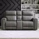 Camden Aline Light Gray Leather 78" Triple Power Zero Wall Reclining Loveseat with Console and USB Charging