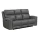 Camden Aline Light Gray Leather Triple Power Zero Wall Reclining Living Room Set with USB Charging