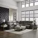 Camden Aline Light Gray Leather Modular Triple Power Zero Wall Reclining Sectional with Console and USB Charging
