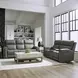 Camden Aline Light Gray Leather Triple Power Zero Wall Reclining Living Room Set with USB Charging