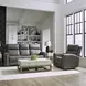 Camden Aline Light Gray Leather Triple Power Zero Wall Reclining Living Room Set with USB Charging
