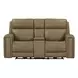 Camden Aline Toast Leather Triple Power Zero Wall Reclining Living Room Set with USB Charging